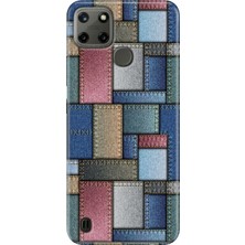 Grabono Realme C21Y - Realme C25Y Kılıf Renkli Tpu Uv Baskılı Desenli Silikon Jean Pattern