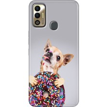 Grabono Tecno Spark 7 - 7t Kılıf Renkli Temalı Desenli Tpu Tecno Desenli Silikon Donut Dog