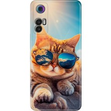 Grabono Tcl 30 Kılıf Silikon Renkli Phone Case Cat
