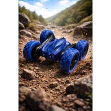 Hak-İş Oyuncak Oyuncak Uzaktan Kumandalı Takla Atan Araba 360 Derece Döner Full Fonksiyonlu Süper Hız Çocuk Oyuncak Mavi