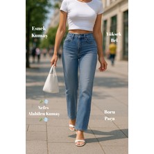 Kadın Boru Paça Yüksek Bel Regular Fit Likralı Pantolon C607