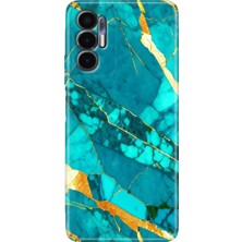 Grabono Tecno Pova 3 Kılıf (LF7N) Uyumlu Renkli Baskı Desen Esnek Silikon Prag Mermer