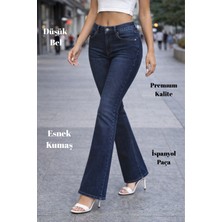 Cedy Denım Kadın 5 Cep Düşük Bel Ispanyol Paça Skinnyfit Esnek Jean Pantolon C619
