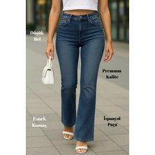 Cedy Denım Yüksek Kalite Kadın 5 Cep Düşük Bel Ispanyol Paça Skinnyfit Esnek Jean Pantolon C619