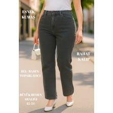 Cedy Denım - Kadın Büyük Benden Boru Paça Yüksek Bel Regular Fit Likralı Pantolon  C626