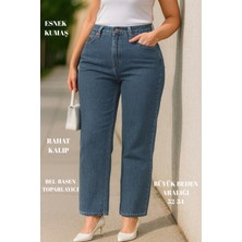 Cedy Denım - Kadın Büyük Benden Boru Paça Yüksek Bel Regular Fit Likralı Pantolon  C626