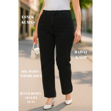 Cedy Denım - Kadın Büyük Benden Boru Paça Yüksek Bel Regular Fit Likralı Pantolon  C626
