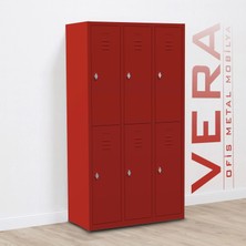 Metal Soyunma Dolabı 6 Kişilik Işçi Soyunma Dolabı 99X32X185