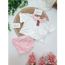 Genel Bebe Yaka Tişört&pembe  Şort 2'li Tk. Pembe - 0-1 Ay