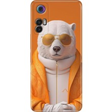 Grabono Tcl 30+ (Plus) Kılıf Silikon Renkli Resimli Arka Kapak Stil Bear