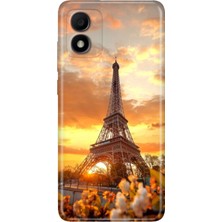 Grabono Tcl 303 Kılıf Silikon Renkli Phone Case Eyfel