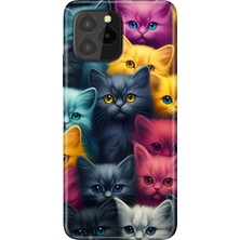 Grabono Oukitel C21 Pro / Plus Uyumlu Kılıf Desenli Silikon Renkli Tpu Uv Kedi Ordusu