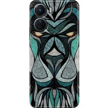 Grabono Vivo Y16 Kılıf Renkli Desenli Özel Tasarım Baskı Silikon Kapak Lion Mandala