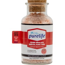 Pure Life Himalaya Tuzu - Granül Kristal Kaya Tuzu Pembe - Mantar Tıpalı Cam Şişe - 350g