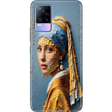 Grabono Vivo V21 Kılıf 6.44 Inc Desenli Silikon Esnek Uyumlu Kapak Inciküpeli