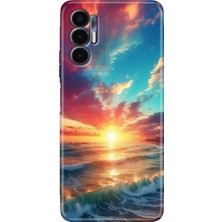 Grabono Tecno Pova 3 Kılıf (LF7N) Uyumlu Renkli Baskı Desen Esnek Silikon Okyanus