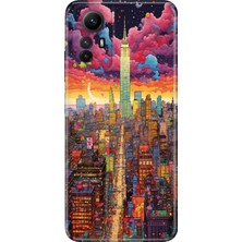 Grabono Xiaomi Redmi Note 12S Kılıf Renkli Desenli Baskı Tasarım Silikon Retro Newyork