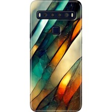 Grabono Tcl 10L Kılıf Baskılı 6.53" Silikon Renkli Resimli Arka Kapak Flora Mermer