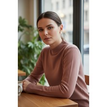 Mandala Tekstil Kadın Basic Triko Yarım Balıkçı Kazak