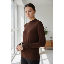 Mandala Tekstil Kadın Basic Triko Yarım Balıkçı Kazak