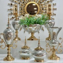 CITY gold 7 Parça Silver Gold Salon Aksesuar Seti Konsol Takımı Dekoratif