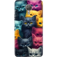 Grabono General Mobile Gm 5 Plus Kılıf Desenli Trend Silikon Kedi Ordusu