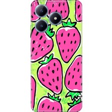 Grabono Realme C63 Kılıf Renkli Baskılı Silikon Çilek