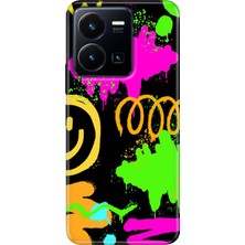 Grabono Vivo Y22S -Y35 Kılıf Renkli Tpu Uv Baskılı Desenli Silikon Smile