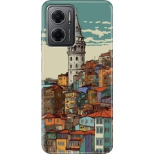 Grabono Xiaomi Redmi Note 11E Kılıf Renkli Özel Temalı Desenli Silikon Tpu Galata