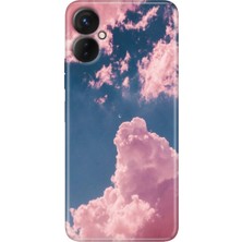 Grabono Tecno Camon 19 Neo Kılıf (CH6I) Uyumlu Desenli Silikon Pembe Bulut