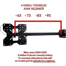 BT Bayır Teknoloji  strong 32" - 82 Ekran Tv- Lcd-Led-Monitör Televizyon Hareketli Tavan Askı Aparatı