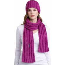 Uretti - Emine 9106 6535 El Örgüsü Bere ve Kaşkol Takımı