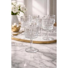 6 Lı Cam Ayaklı Kahve Yanı Su Bardağı Bardak 85ML