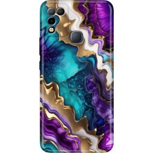 Grabono Infinix Hot 10 Play Kılıf Desenli Baskılı Esnek Silikon Kapak Keskin Ametist