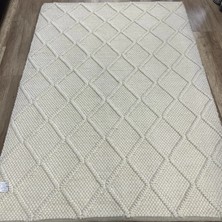 Eko Halı Jade Diamond Cream Xw Naturel Kazak Örgü Desenli El Dokuma Örgü Halı