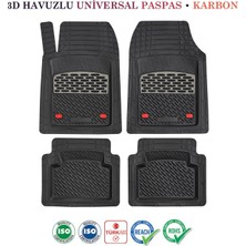 Ekolmaks Audi A4 2004-2008 Sedan Uyumlu 3D Havuzlu Universal Paspas Siyah Krom Karbon