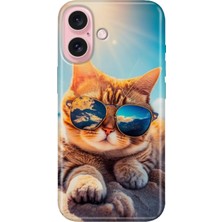 Grabono iPhone 16 Kılıf Silikon Desenli Kalıplı Case Cat