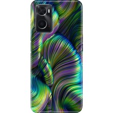 Grabono Oppo A76 Kılıf Renkli Özel Temalı Desenli Silikon Tpu Stok Holographic