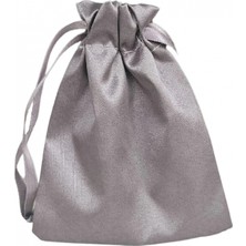 Özer Kutu Saten & Parlak Kese Gümüş 10 Adet 9X12 cm Takı, Altın Kesesi (Ipli & Büzgülü)