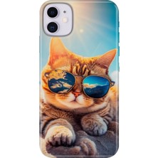 Grabono Apple iPhone 11 Kılıf Renkli Temalı Desenli Tpu Silikon Cat