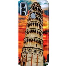 Grabono Tecno Spark 7 Pro Kılıf Renkli Silikon Pizza Kulesi