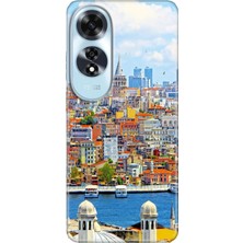 Grabono Oppo A60 Kılıf (CPH2631) Uyumlu Silikon Desenli Kalıplı Istanbul