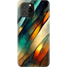 Grabono Oukitel C21 Pro / Plus Uyumlu Kılıf Desenli Silikon Renkli Tpu Uv Flora Mermer