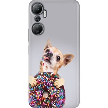 Grabono Infinix Hot 20 Kılıf (X6826C) Desenli Baskılı Esnek Silikon Kapak Donut Dog