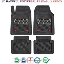 Ekolmaks Chevrolet Cruze 2009-2013 Hb Uyumlu 3D Havuzlu Universal Paspas Siyah Krom Karbon