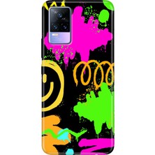 Grabono Vivo V21 Kılıf 6.44 Inc Desenli Silikon Esnek Uyumlu Kapak Smile
