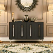 Yumedi Design KA1206AS - Ethema Konsol, Tv Sehpası, Çok Amaçlı Dolap ve Kahve Köşesi 120CM Antrasit-Silver