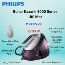 Philips Phılıps 2700 Watt 600 gr Şok Buharlı , Otomatik Kapanan PSG805030 Buhar Kazanlı Ütü Mor