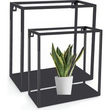 nebu! Iskandinav Dekoratif Metal Küp Duvar Rafı 2'li