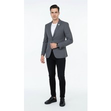 Plus Scorpion Erkek Mono Yaka Tek Düğmeli Çift Yırtmaçlı Blazer Ceket – Premium Dokuma Kumaş, 8 Renk